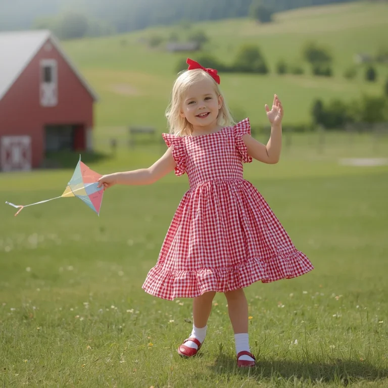 Classic Western Gingham Dress with Ruffles | prompt ChatGPT
