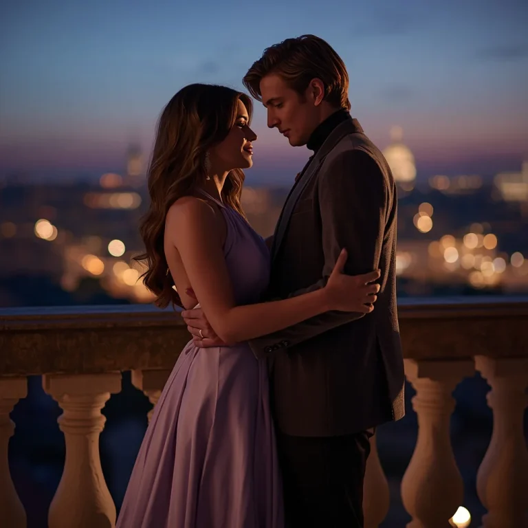 Romantic Couple In Elegant Evening Wear At Dusk | Romantic Young Couple