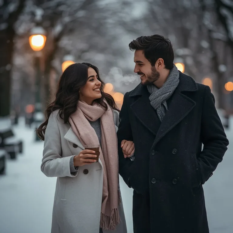 Romantic Winter Date in a Snowy Park | Realistic Couple Prompt