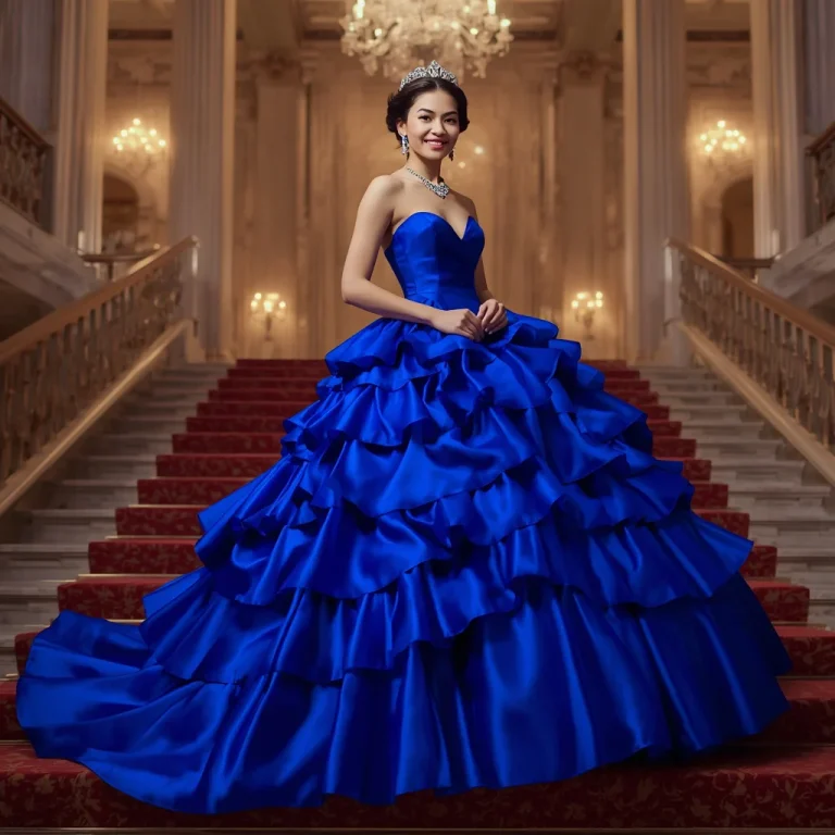 Vibrant Taffeta Ball Gown for a Grand Debutante Ball | prompt for gemini